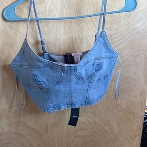 West of Melrose crop denim bralette